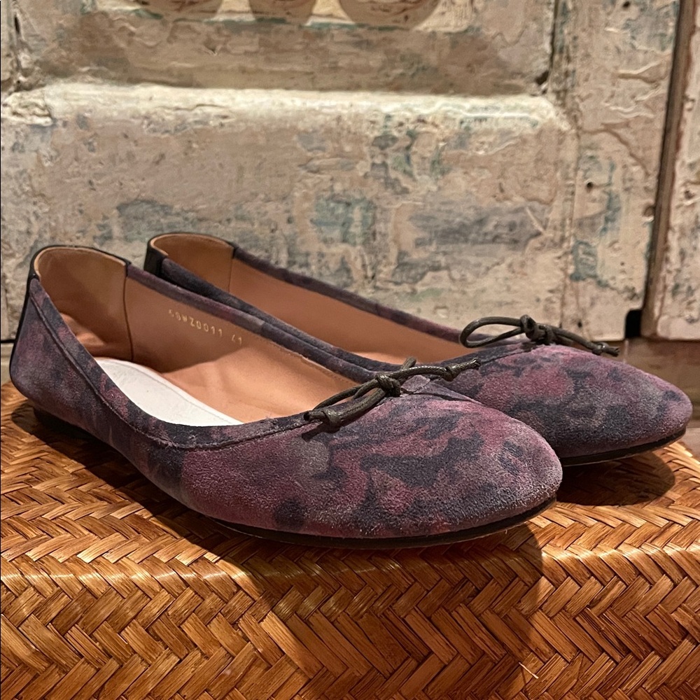 EUC Maison Martin Margiela Suede Leather Mauve+Gray Patterned Ballet Flats, 41
